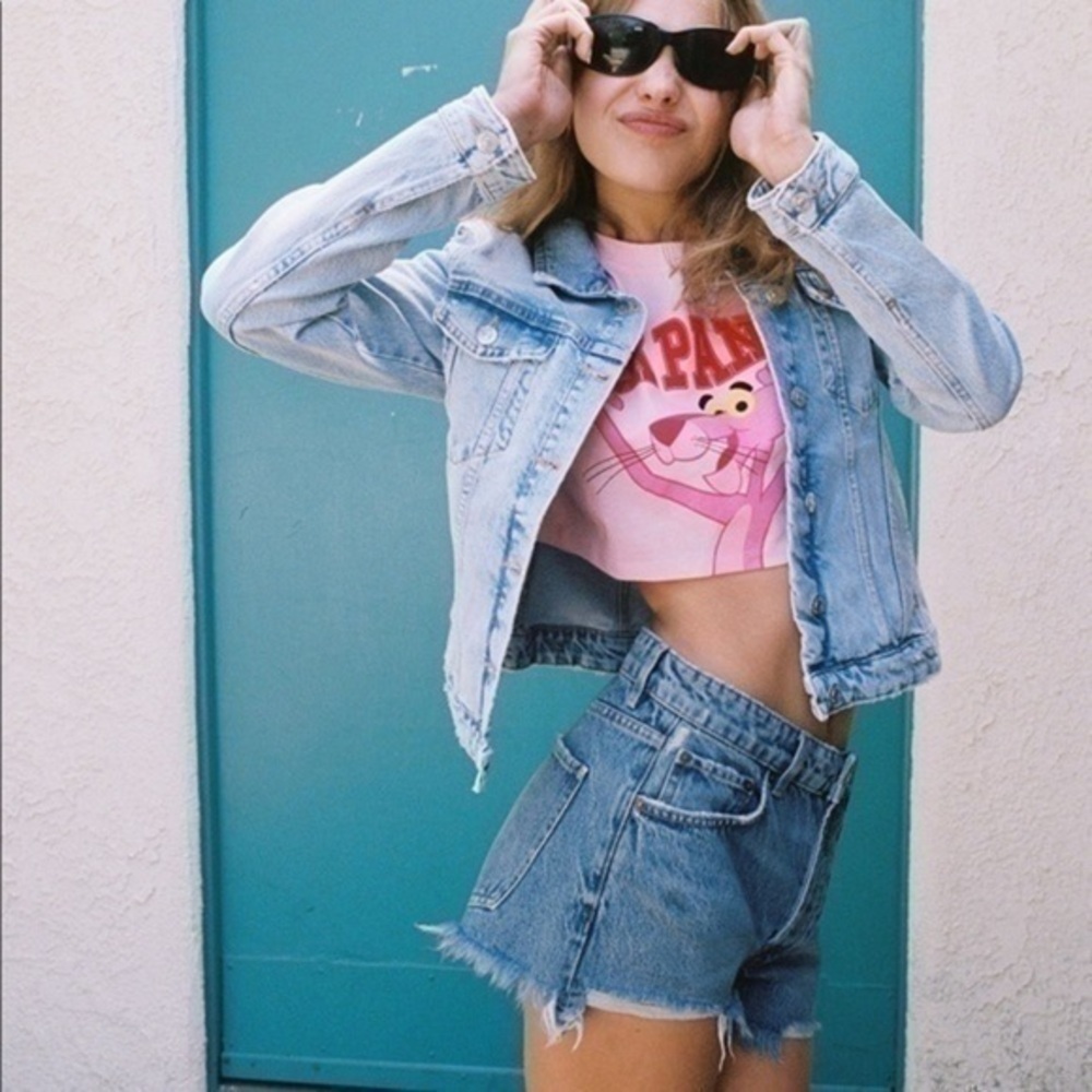 ZARA Pink Panther Crop T-shirt 0085/353